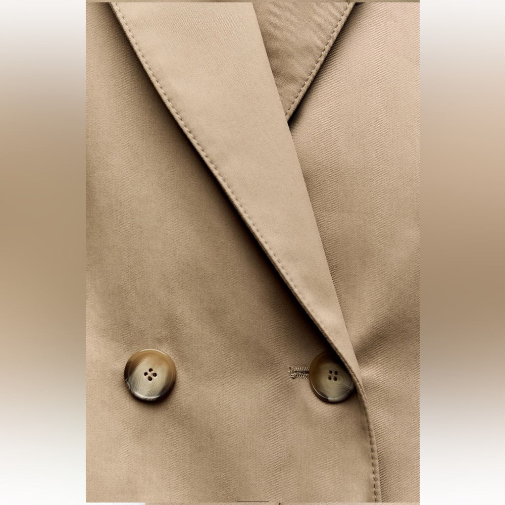 Zara Oversized Blazer Coat Taupe Brown Tan Camel Neutral double breast XS NWT - Picture 11 of 16